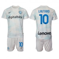 Inter Milan Lautaro Martinez #10 Udebanesæt Børn 2022-23 Kortærmet (+ Korte bukser)